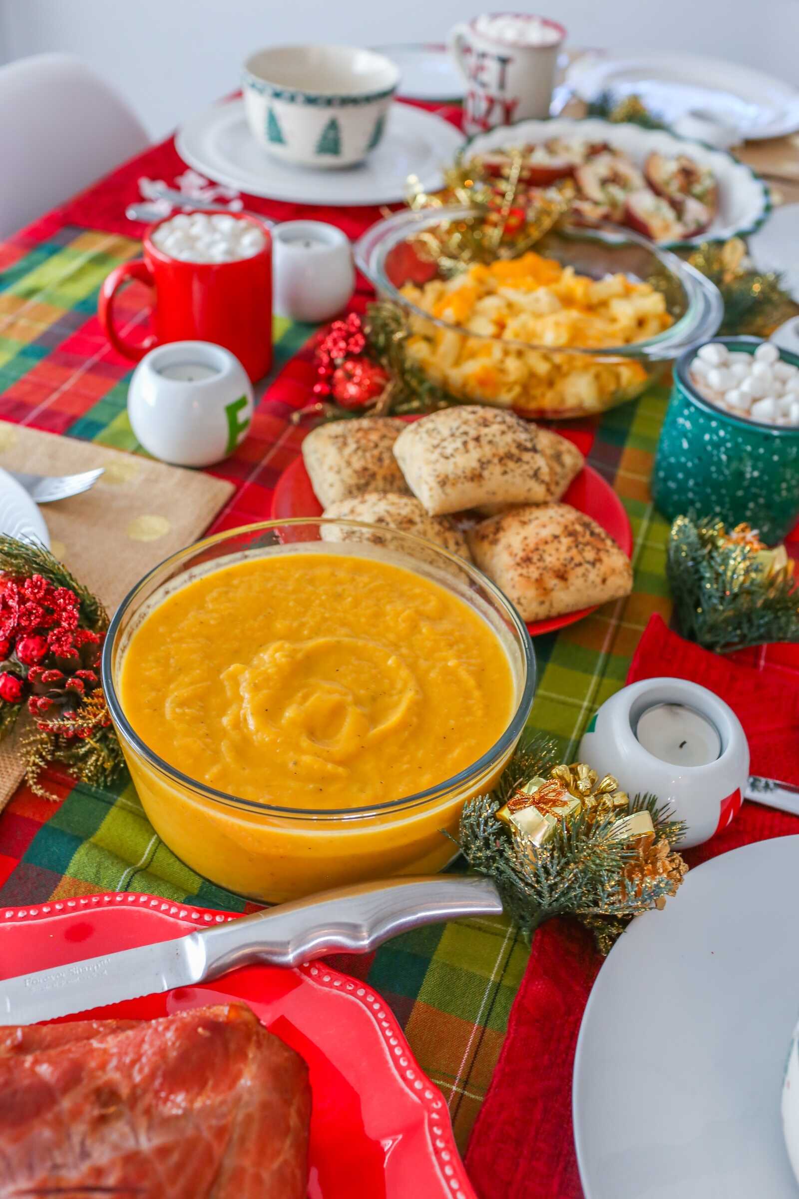 Butternut Squash Soup with Green Apple and Fresh Sage