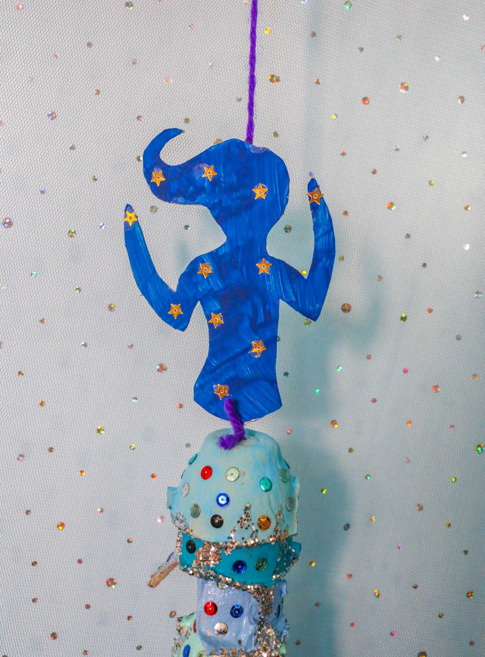 DIY Mermaid Hanging Mobile Made from Cardboard Egg Cartons